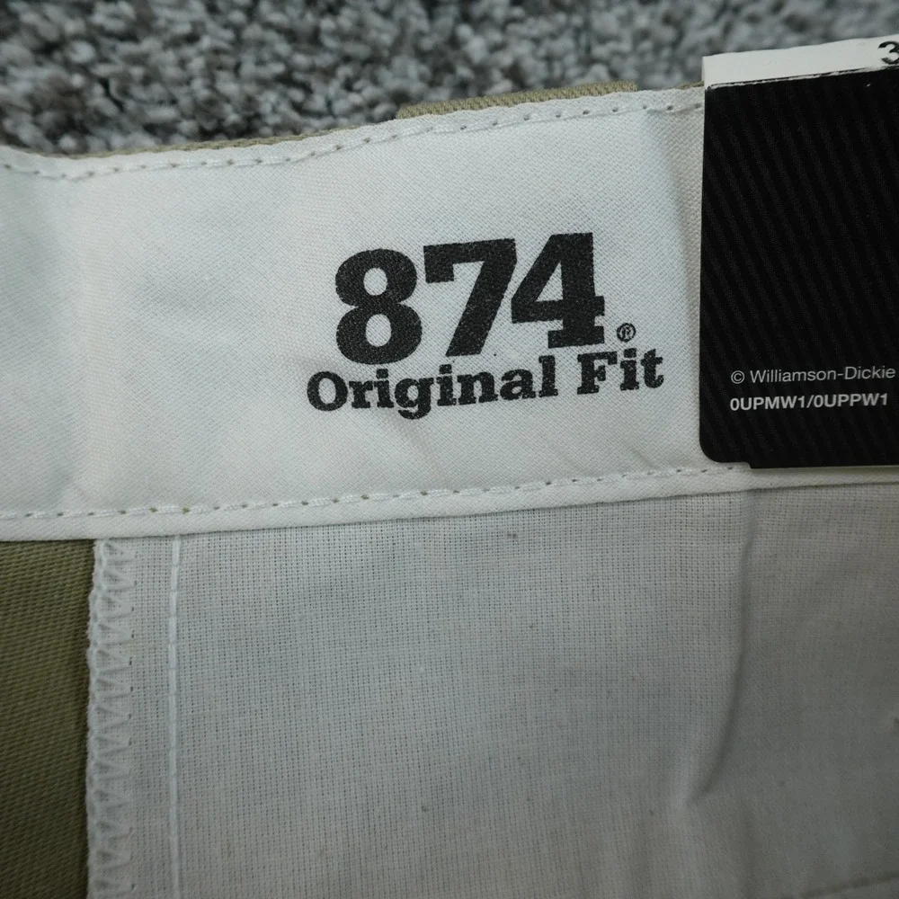 NEW Dickies Pants Mens 32X29 Beige Tan Brown 874 Chino Trouser Flat Front Work